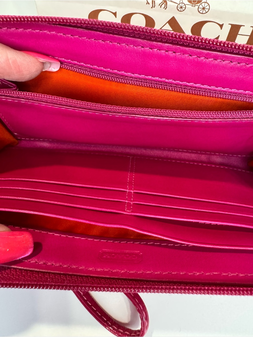 Hot Pink Women’s Clutch Wallet with Pink - Picture 7 of 12